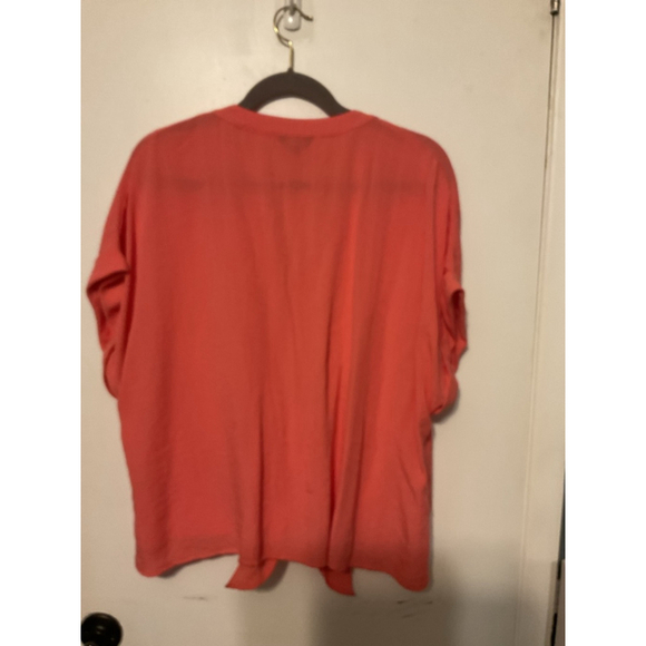 Tahari Coral Button Down tie front Shirt XXL - Picture 6 of 11